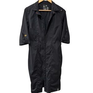G STAR raw black utility shirt dress, large